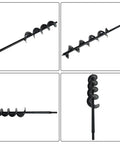 Heavy Duty 3 Inch Wide 24 Inch Long Metal Earth Auger Drill Bit for Garden Planting and Planter Boxes with 3 Eighth Inch Non Slip Hex Shank and Replaceable Carbon Coated Steel Blades