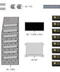 Heavy Duty Steel Parts Organizer Storage Cabinet With Eight Rolling Carry Trays For Mechanics And Crew Chiefs Seeking Tough As Nails Garage Setup That Saves You Major Sweat On Busy Days parts layout and tray details.