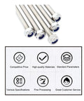 Five stainless steel M8x250mm fully threaded rods with hex nuts and blue nylon inserts
