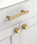 Six Pack Champagne Bronze Cabinet Knobs And Heavy Duty Solid Kitchen Pulls For Cabinets And Dressers Premium Cupboard Hardware Rust Proof Easy Install on white wooden cabinet