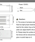 Dimensions of Heavy Duty 130 Lbs Electric Magnetic Lock For Single Door Access Control 12V Fail Safe Stainless Steel Compact Design.