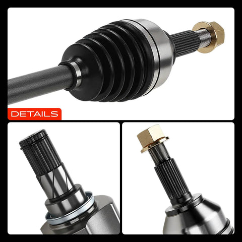Close-up of Nissan Altima Front CV Axle Shaft Assembly Set Of Two For 2007 2013 2.5L Automatic CVT Transaxle Rogue 2008 2013 FWD.