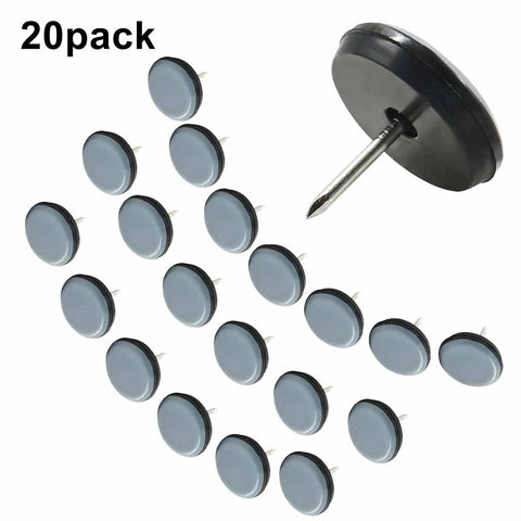 20 Pack 1 Inch Round Furniture Sliders With PTFE Teflon Bottom Heavy Duty Chair Glides For Smooth Carpet And Laminate Floors Zero Hassle Nail On Design Slip Free Grip Total Floor Savior Essentials, showing a group of slider pads.