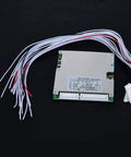 Workhorse 24 String 50 Amp 3.7 Volt Li Ion Lipo Bms Protection Circuit Board on black background with wires attached.