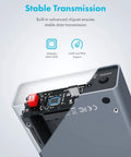 Close-up of Dual Bay External Raid Enclosure For 2.5 Inch Sata Drives With Usb C Gen Two Ports showing chipset and USB-C connection.