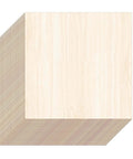 Unfinished basswood sheets, 18-pack, 152x152x1.5mm, natural wood finish, stacked corner view