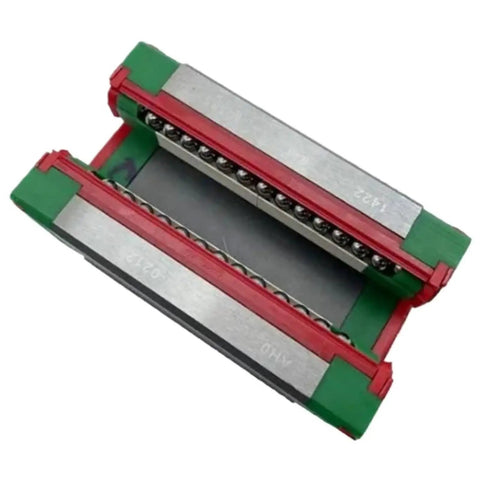 Rock Solid Metal Linear Motion Guide Slider CGH35HA Carriage Block Rails showing red and green design, steel, for DIY CNC machines.