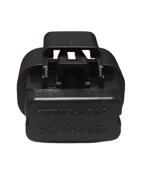 Hit The Water Running With This Mercury Smartcraft 10 Pin Terminator Junction Box Black Can P Resistor OEM 859318t1 Plug And Play Rig Setup Straight Shooter Wiring Fix - close-up of black 10 pin terminator connector