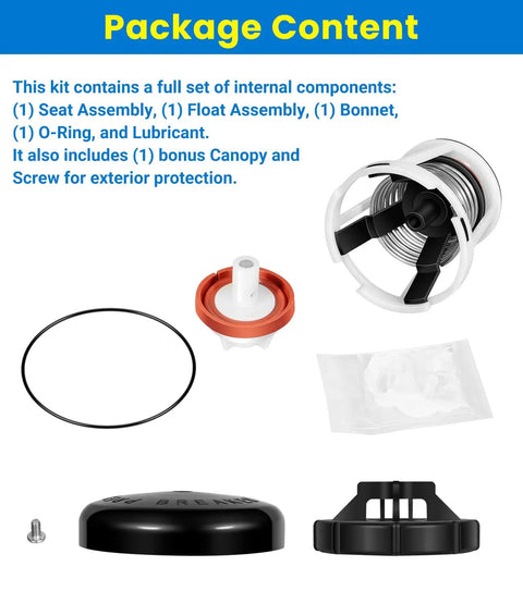 No Fuss All In One Repair Kit For Zurn Wilkins 1 Inch Model 420 And 420XL Pressure Vacuum Breaker PVB components display