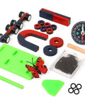Magnetism Science Kit for Kids and Teens, Hands On STEM Education Tool With Bar, Horseshoe and Ring Magnets Plus Compass