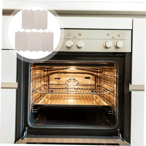 Image showing a microwave oven with Two Sets Of Seven Microwave Mica Plates For Heat Insulation Replacement Easy To Cut Compatible With Most Microwave Ovens Durable Insulation Sheets To Boost Cooking Efficiency inset.