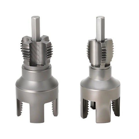 Super Tough 20Mm And 25Mm Water Pipe Threader Attachment For Electric Drill, durable steel pipe threading bits in two sizes.