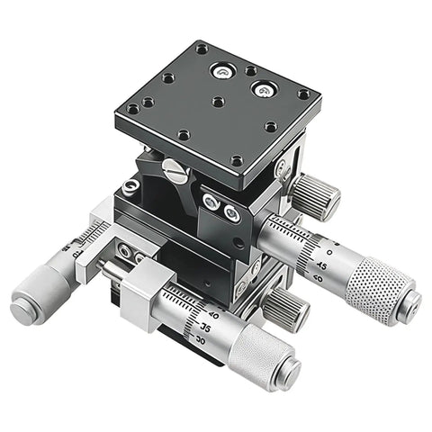 Three Axis Linear Stage For Crisp, Dope Precision Positioning With A 2.4 By 2.4 Inch Table, 0.01 mm Scale, 0.03 mm Precision