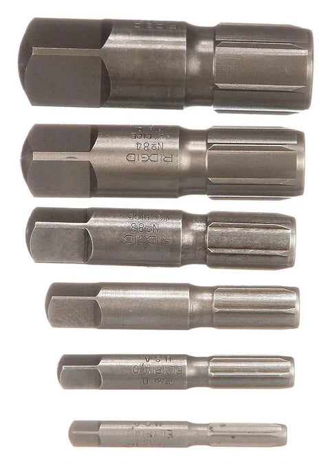 Heavy Duty 6-Piece Pipe Extractor Kit With Tough Steel Extractors From 1/8 To 1 Inch For Broken Pipes, Toothed Head Design