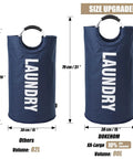 Comparison of Big Ol 95L Large Collapsible Laundry Basket With Freestanding Tall Hamper and similar 90L bin, showing size differences.