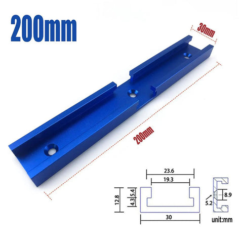 Awesome 4 Piece Woodworking T Slot Tracks Aluminum Jig Set With Pre Drilled Holes 200mm blue precision T track