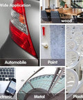 Kick Your Woodworking Up A Notch With These 100 Pcs 5 Inch Hook And Loop Sanding Discs shown in application on automobile, wood, paint, metal, and plastic.