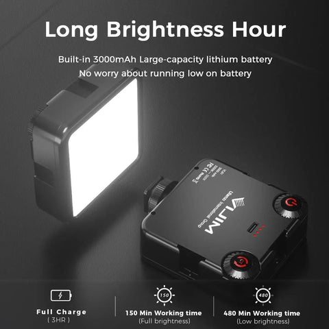Dope Bi-Color LED Video Light With Softbox 3200K-5600K CRI95 81 LEDs Rechargeable 3000mAh shown with back panel details