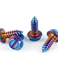 Badass Burnt Titanium License Plate Screws 4 Pack 316 Stainless Steel Rust Proof Bolts for cars and motorcycles.