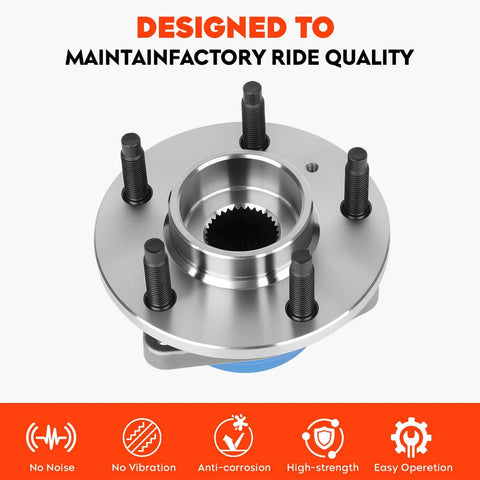 Front Wheel Hub Bearing Assembly 5-Lug ABS 33-Spline Flange 5.7 in (145 mm) M12x1.5 for Buick Century, top view