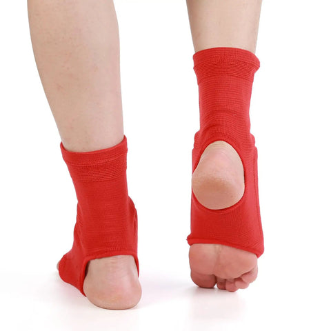 Red Instep Guard For MMA Boxing And Kickboxing Training Ankle Support Pad With Foam Liner Breathable Elastic Fabric