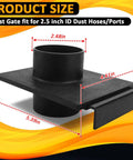 Badass Heavy Duty 2.5 Inch Dust Collection Blast Gate With Killer Airflow Control Design dimensions 2.48in x 4.41in x 5.39in.