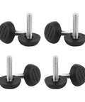 Screw In Threaded Leveling Foot Set, One Quarter Inch By Twenty Threads Per Inch, Ten Pcs, black furniture glide levelers