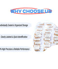 600 Piece Ceramic Capacitor Kit With 30 Values, 10pF To 10uF, 50V, 10 Percent Tolerance in labeled bags for quick identification