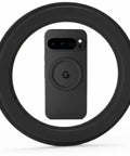 Magnetic Phone Mount With Sticky Base For PopSocket And Kindle, MagSafe Compatible, Over 2000Gs Magnet Strength, Black, front view