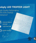 2x2 Ft LED Recessed Troffer Light, 4680LM Ultra Bright 3500K/4000K/5000K Selectable, waterproof performance image