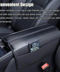 Nissan Rogue Leather Center Console Armrest Cover With Side Pockets Fits 2021 2022 2023 2024 2025 2026 PU Leather Scratch Resistant