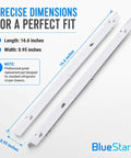 Left And Right Refrigerator Drawer Slide Rails Replacement Kit For Kenmore And Frigidaire, dimensions labeled, durable polycarbonate rails