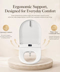 Elongated Electric Bidet Toilet Seat With Instant Tankless Warm Water Spray Auto Air Dryer And No Sweat Easy Install top view showing ergonomic design.