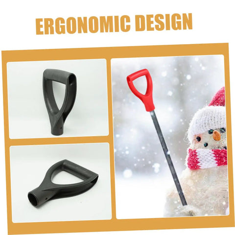 Four Pack Plastic Snow Shovel Handle Replacements For Shovels And Gardening Tools Easy Install D Shaped Grip Lightweight Durable Plastic
