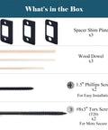 Heavy Duty Stainless Steel Door Strike Shim Spacer Plates Adjusts Loose Strikers Blocks with screws and dowels in the box.