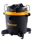 Beast Series 16 Gallon Wet/Dry Shop Vac with 6.5 HP motor, black and yellow body, on wheels, with hose attachments visible