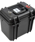 Dead Serious Waterproof Battery Box For 12 Volt Lithium Agm And Sealed Lead Batteries shown with secure latches and handle.