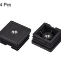 Four Pack M8 Threaded Inserts For One And A Half Inch Square Tube Black Plastic Plug Caster Inserts For Chair End Caps