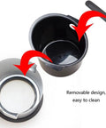 Top Shelf Coffee Knock Box With Shock Absorbing Base And Detachable Snag Free Knocker Bar 700Ml interior view showing removable bowl design.