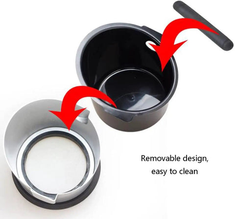 Top Shelf Coffee Knock Box With Shock Absorbing Base And Detachable Snag Free Knocker Bar 700Ml interior view showing removable bowl design.