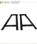 Black metal accessory brackets on a white background, part of outdoor furniture accessories.