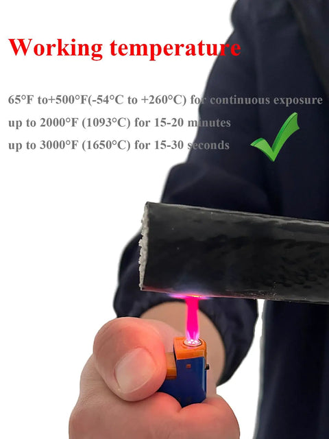 Testing the Fire Sleeve Heat Shield Three Eighth Inch ID Silicone Coated Fiberglass with lighter to show heat resistance.