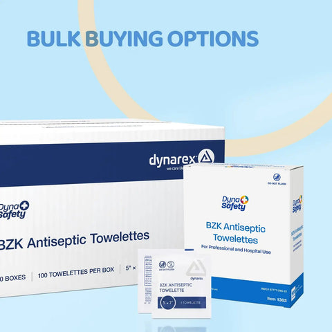 Bulk buying options of BZK Antiseptic Towelettes, sterile, alcohol-free, fragrance-free, 5x7 inch, 100 per box, 10-box case