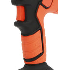Top Shelf Hydraulic Cable Lug Crimper Pliers With Twelve Heavy Duty Dies ergonomic grip handle detail showing sturdy construction.