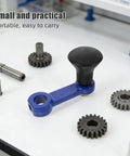 Two Pack Rotary Cultivator Tiller Lift Handle With Ergonomic Grip For Tractor shown with gear parts on a white background