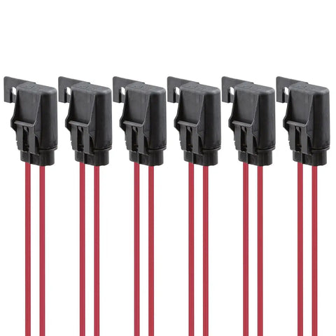 Six Pack Inline Fuse Holders 30 Amp Waterproof Blade Fuse Holder With Cover For Vehicles Boats Trucks Marine RVs