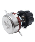 Rotary Potentiometer 4.7K Ohm 2W Linear Taper With A03 Control Knob, visible metal housing and wiring connectors.