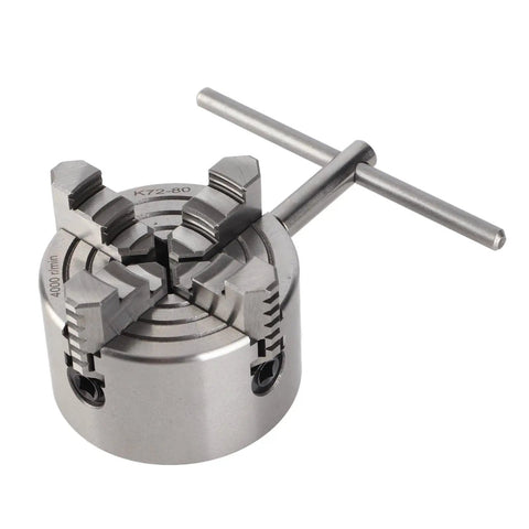 Heavy Duty 4 Jaw Independent Lathe Chuck With 3 Inch Reversible Jaws, K72 80 model with steel jaws for precision work