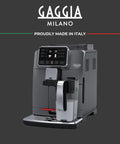 Top Shelf Super Automatic Espresso Machine Crafting One Touch Cappuccino Latte Macchiato Ristretto And Flat White For Your Kitchen Game Changing Setup In Anthracite, front view with frother.