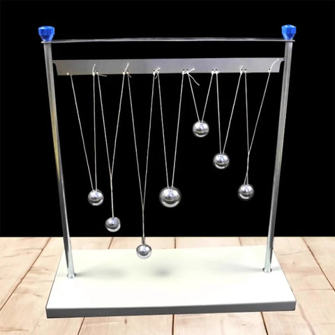 Pendulum Ball Physics Experiment Kit And Resonance Demonstrator with 7 steel balls on a sturdy stand for classroom labs